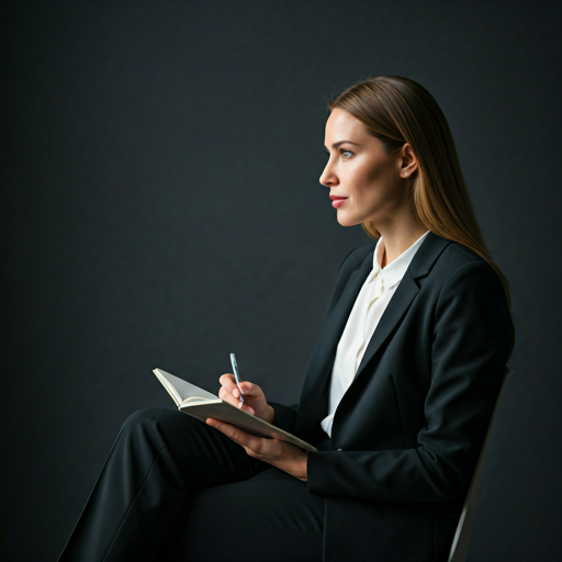 Professional thinking with a notebook